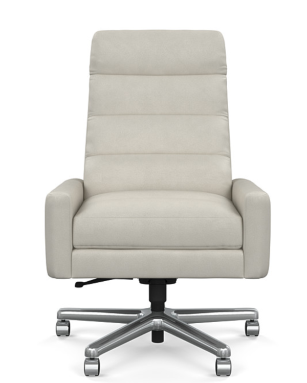 Feather White Leather Office Chair